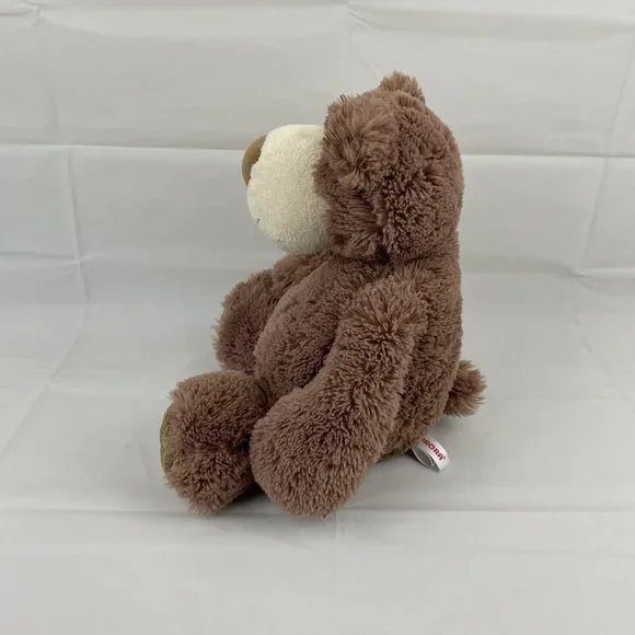 Aurora Brown Teddy Bear 10" Plush Stuffed Animal Sitting Big Nose - Picture 5 of 7